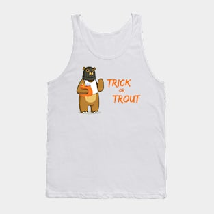 Halloween Bear Burglar Trick or Treat Pun Tank Top